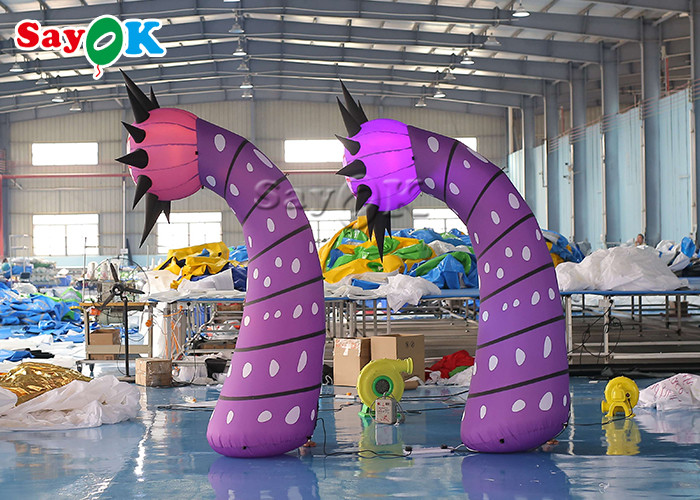 Commercial Led Inflatable Lighting Decoration Column Flower With Eyes