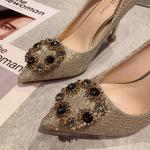 9888-21 Europe And The United States Sexy Pointed Shallow Mouth High Heels