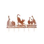 Animal Garden Ornament Metal Garden Stake Decor Silhouette Statues