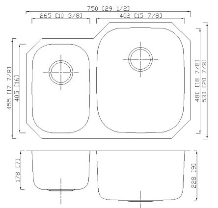 Quiet Performance Double Bowl Kitchen Sink For For Hotel / Restaurant / Home