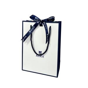 Wholesale Customized Logo White Blue Jewellery Handbags Paper Gift Bag For Shopping from china suppliers