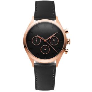 Wholesale OEM Ladies Stainless Steel Watches , Women'S Watches Black Leather Strap from china suppliers