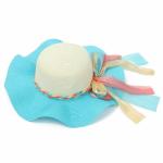 Mixed Color Wide Brim Straw Beach Hat For Summer Nylon Floral Strips Available