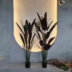 Weather Resistant Realistic Faux Fan Palm Tree For Lush Decor 110cm