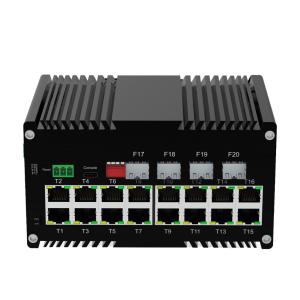 Wholesale Outdoor Industrial 16 Port 10/100/1000T Gigabit 802.3at Managed PoE Switch With 4 Port 1000x SFP from china suppliers