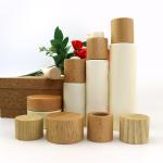 Custom Round Cosmetic Bottle Caps Non Spill Cream Bottle Wooden Lid