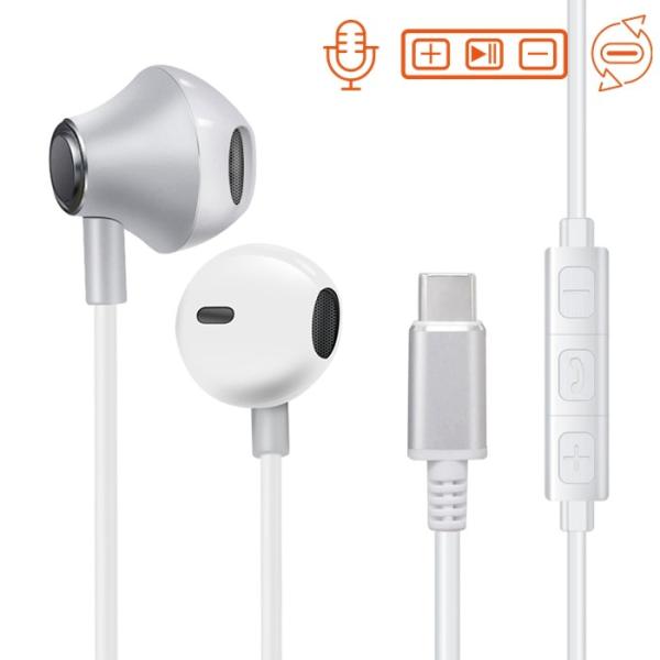 USB Type C Earphones Stereo in Ear Earbuds Headphones with Microphone Bass