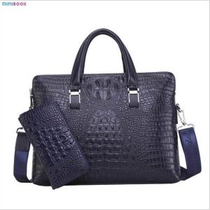 Wholesale End Crocodile Embossed Genuine Leather Business Handbags Briefcase Laptop Bag for Men from china suppliers