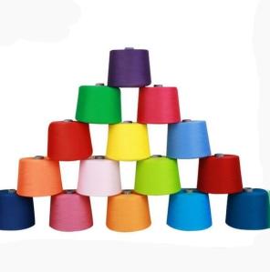Wholesale Classic Black Red Blue White Multi Color 100% Polyester Ring Spun Dyed Yarn 40s/2 from china suppliers