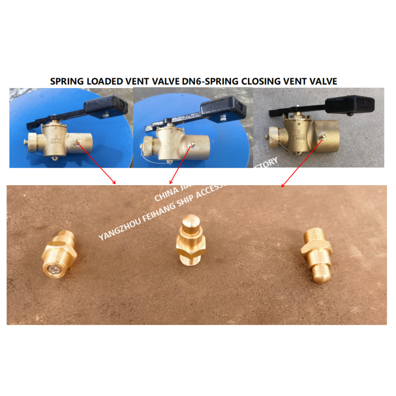 DN6 Spring Loaded Vent Valve with Threaded Ends Compliant with CB/T3778-1999 Standard