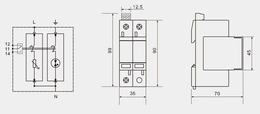 40kA 275V Type 2 Class C Mov Surge Protector Lightning Arrester