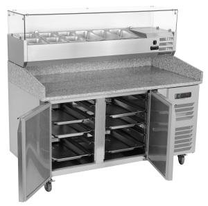 Wholesale 220V 240V Countertop Pizza Prep Fridge 390L Pizza Display Fridge from china suppliers