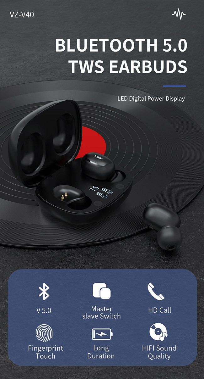 Full Range Charging Box V40 JL6936D True Wireless Stereo Earphones