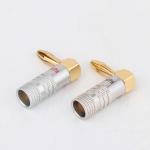 Right Angle 4mm Nakamichi Banana Plugs Aluminum Shell 24K Gold Plated