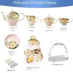 Sunmatte Lifestyle Gifts Exquisite Bone China Tea & Coffee Cup Set Blue/Pink for