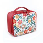 Floral PU L24*D9*H19CM Makeup Organizer Travel Bag