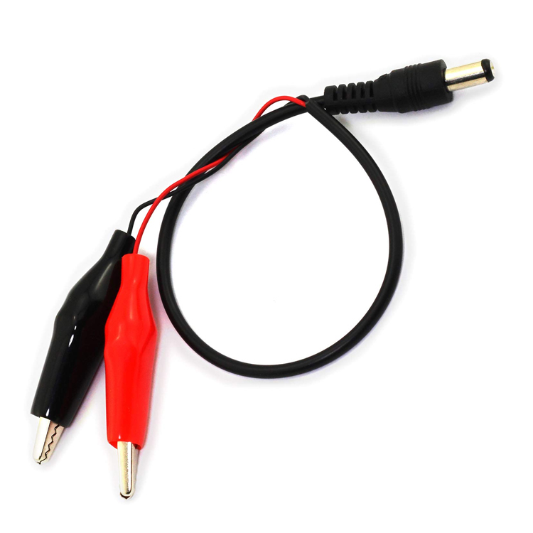 30cm DC Barrel Jack 5.5x2.1mm Male Female to Dual Alligator Clips Power Supply DC Cable for CCTV Camera