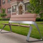 26W Inch Long Backrest Composite Wood Bench