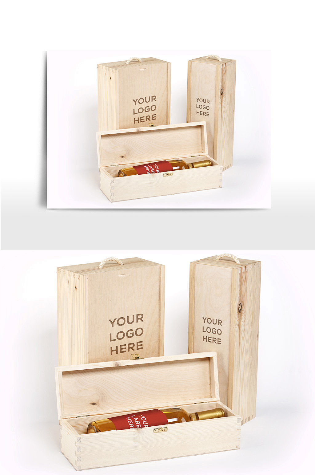 Single Leather Red Wine Set Bottle Packaging Paper Box for Custom Wooden Wine Gift Box