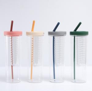 Wholesale OEM 700ml Plastic Espresso Cups With Straw And Lid from china suppliers