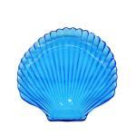 Ocean Series Sea Shell Blue Glass Charger Plate For Dessert