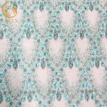 Elegant Beaded Decoration 3D Flower Lace Fabric Handmade Net Embroidery
