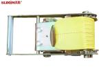 WLL 3335 LBS Polyester Ratchet Straps , Yellow Car Trailer Straps CE Approved