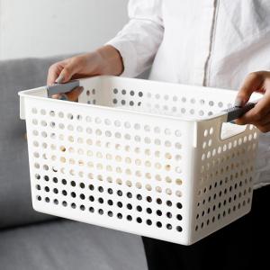 Wholesale Grey 40*20.6 Rectangular Plastic Storage Baskets For Clothes Durable from china suppliers