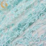 Hand Embroidery Beaded Lace Fabric Fantastic Shine Finishing 135cm Width