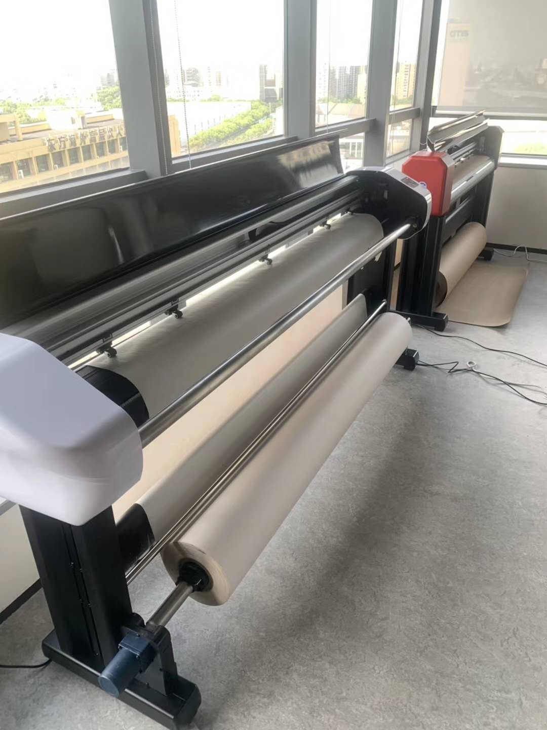 Dual Head Tungsten Cutting Blade Inkjet Cutting Plotter with Black or Blue Ink Color