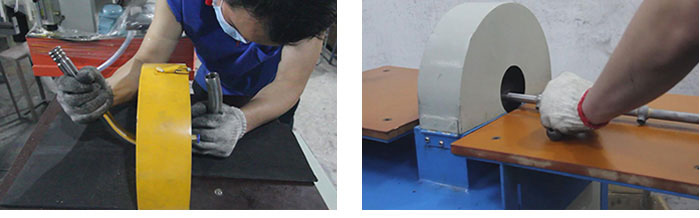 The application of bending pipe belt sanding machine