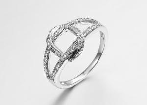 Wholesale 2.80g Curved CZ Wedding Band 2.5mm Silver Rings With Stones For Ladies from china suppliers