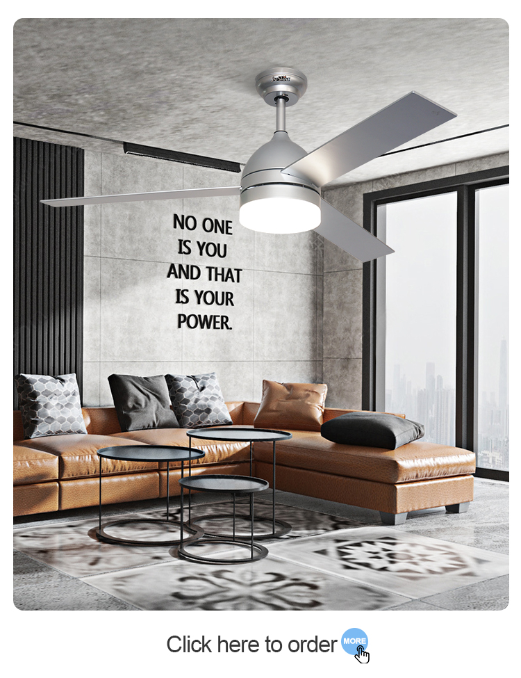Remote Control 52 Inches LED Bedroom Ceiling Fans with Mulit Colors and Energy Saving
