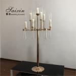 13 Arm Branch Glasses Metal Gold Candelabra Wedding Metal And Crystal Candelabra