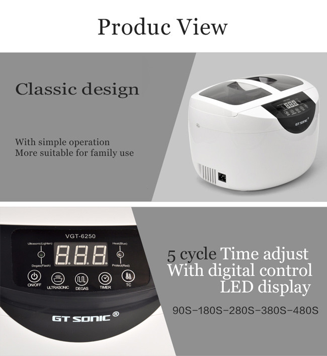 SUS304 2.5L 40kHz Heated Ultrasonic Cleaner With Digital Timer