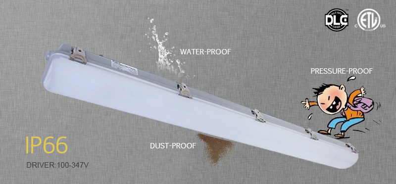 1200mm Vapor Tight Linear Lighting Fixture IP66 Tri-proof 32W 36W 42W 46W 65W LED Light with 5-