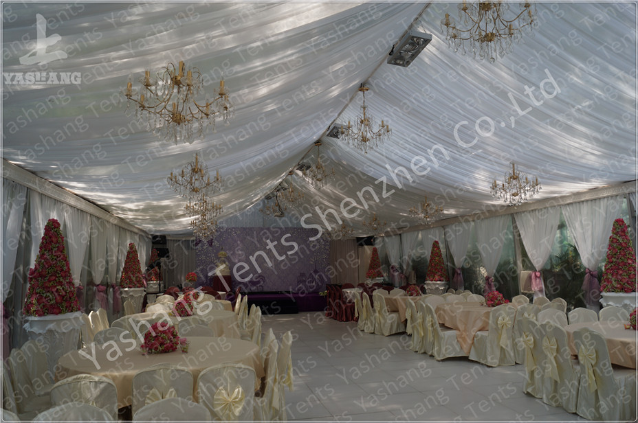 8M Width Waterproof Outdoor Event Tent Structure White PVC Fabric Cover