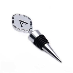 Wholesale Great Promotion Gift Wine Accessories Metal Letter A Blank Wine Bottle Stopper Wedding Favor, Chrome Plating from china suppliers