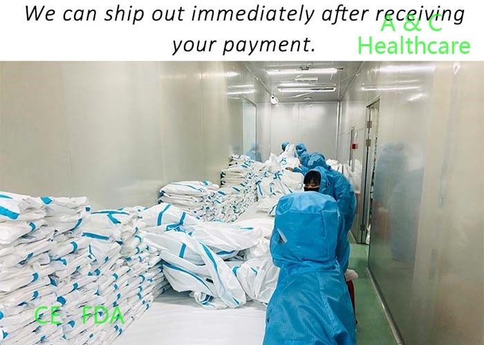 Blue PP Non Woven Disposable Protective Gowns Soft Hand Feeling 115*137 Cm