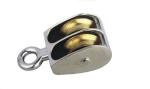 Double Wheel Die Cast Pulley Zinc Alloy Swivel Eye Pulleys For Outdoor