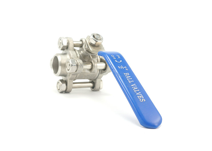 Manual 3 Piece Stainless Steel Ball Valve , Handy Sanitary Ball Valves