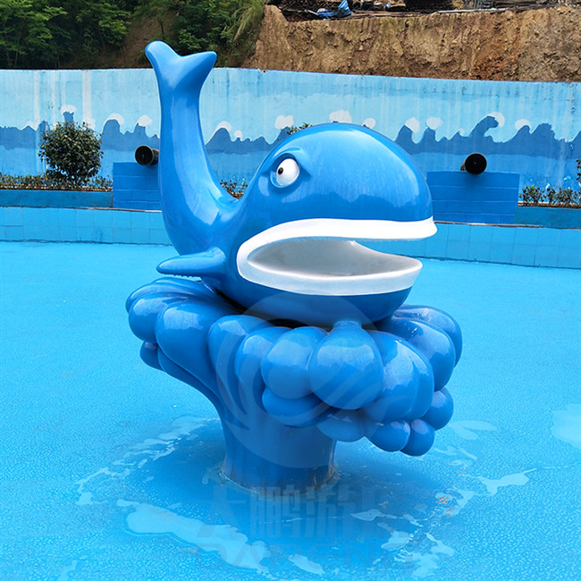Children'S Playground In Spanish Hotel Apartment, Whale Spray Park Decoration