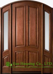 Wholesale External glazed Solid Timber Entry Door,fixed sidelites, clear or frosted glass from china suppliers