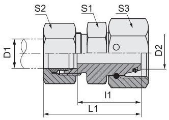 DIN Bite Type Reducer Tube Adaptor with Swivel Nut Carbon Steel Fitting 2c-W