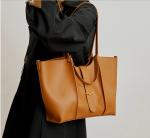 PU Leather Female Tote Bag 30cm 26cm Two Strap Handbag