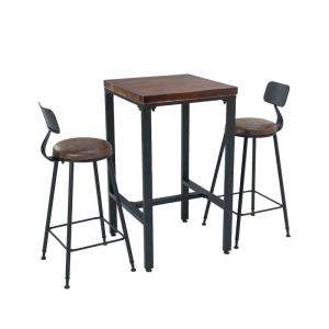 Wholesale Unique Wooden Bistro Bar Tables Cafe Square 60x60 High Dining Table Set from china suppliers