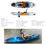 LLDPE Material Seat Pedal Small Fishing Kayak 10FT For Adults , Long Life