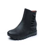 S207 Factory leather women's boots ethnic style flat ankle boots literary simple