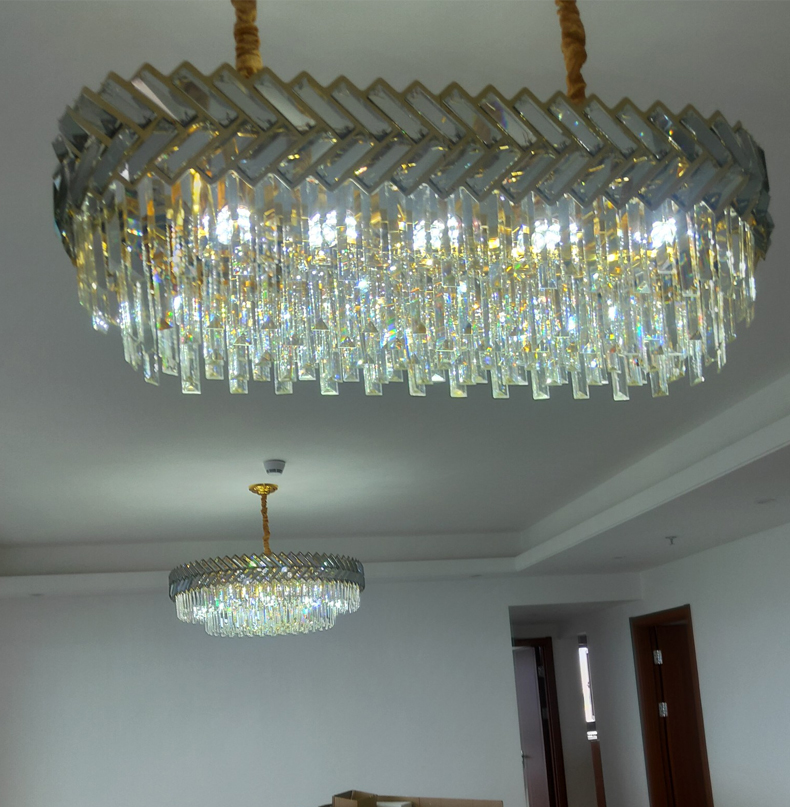 Creative Crystal Chandelier Round/Rectangle Led Living Dining Room Lamp hotel chandelier(WH-CY-196)