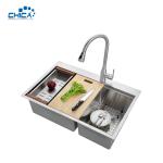 SUS201 304 Stainless Steel Kitchen Sinks Double Bowl Handmade House Kitchen